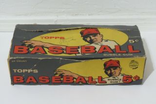 1959 Topps Baseball Cards Empty Wax Box Top Intact Inside Great Display