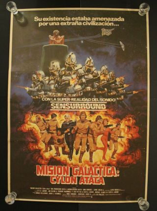 1979 Galactica The Cylon Attack Poster Movie Vintage 97 X 69 Cm (38.  2 " X 27.  15 ")