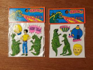 Godzilla Vintage 3d Puffy Stickers Toho 1979 Set Of 2 Factory