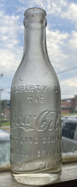 Near Non Ring Neck Clear Mid Script Montgomery Alabama Ala Coca Cola Bottle