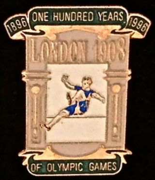 Pin Badge London 1908 - One Hundred Years Of Olympic Games 1896 - 1996.  Atlanta