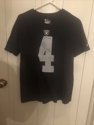 Oakland Raiders Derek Carr 4 Black Nike T Shirt Large