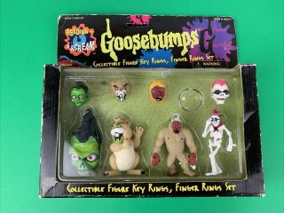 1996 Goosebumps Reading Is A Scream Collectible Figure Key Finger Rings 82031