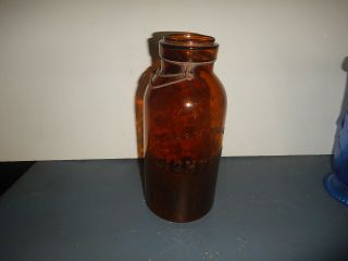 1/2 Gall Amber Glass Trademark Lightning Fruit Jar No Lid Estate Item