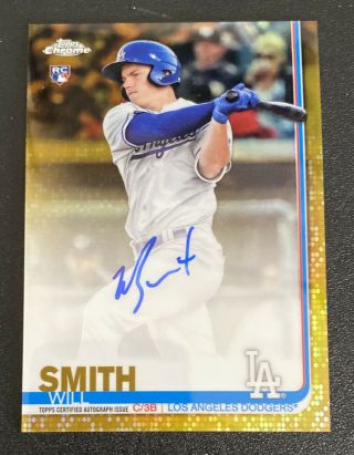 Will Smith Rc 2019 Topps Chrome Auto /50 Gold Refractor Dodgers