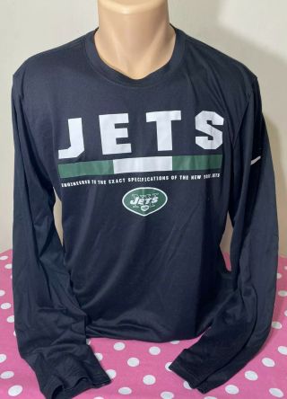 Nike York Jets Dri Fit Mens Long Sleeve Tshirt Size Large