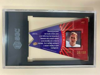 1998 Playoff Contenders 42 Peyton Manning ROOKIE RC GOLD FOIL PENNANT /98 SGC 9 2