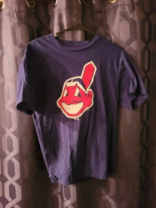 Fanatics Cleveland Indians Chief Wahoo T - Shirt Banned Logo Size Medium