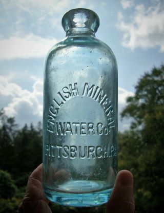 Rare English Mineral Water Co.  Pittsburgh,  Pennsylvania Hutchinson Soda Bottle