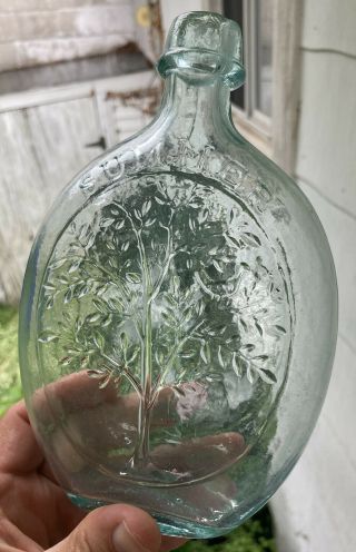 An Aqua Pt - Sized Summer Winter Gx - 15 Historical Flask/good Impression/no Wear