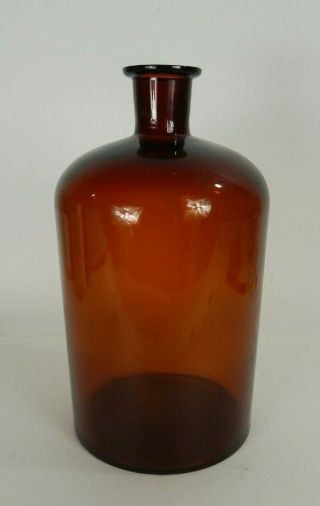 Vintage Amber Glass 5 Gallon Bottle/jug 16 "