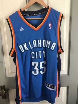 Medium - Nba Oklahoma City Thunder 35 Kevin Durant Adidas Sewn Jersey