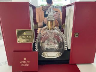 Louis Xiii Remy Martin Cognac Champagne Empty Bottle & Red Box Case