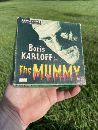 Castle Films,  5 " Reel,  8mm Movie,  Boris Karloff " The Mummy " 1021,  Box
