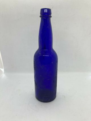 1880s A.  B.  G.  Co (adolphus Busch Glass Co) Cobalt Blue Beer Bottle Applied Lip
