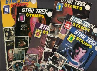 1977 Vintage Star Trek Stamps/labels Set Of 6 Different,  Package