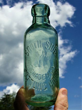 Lime Green Colored South Side Pittsburgh,  Pennsylvania Hutchinson Soda Bottle