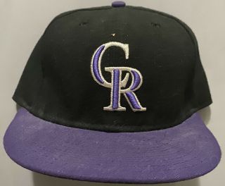 Colorado Rockies Era 59fifty Fitted Black & Purple Baseball Cap Hat Size 7
