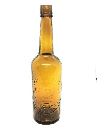 Crude J H Cutter Western Whiskey Bottle Color Applied Top Sole Agents