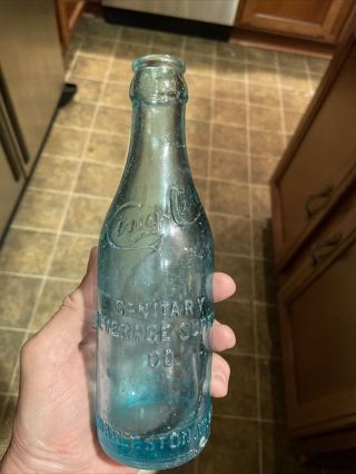 Rare King Cola Sanitary Beverage Supply Co.  Embossed Soda Bottle Charleston Wv