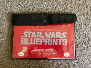 Vintage Star Wars 1977 Blueprint Set 15 Fold Out Sheets In Pouch