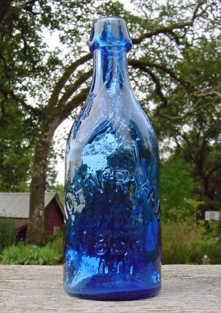 1860s " John Ryan / Excelsior Soda / Savannah Geo " Cobalt Blue
