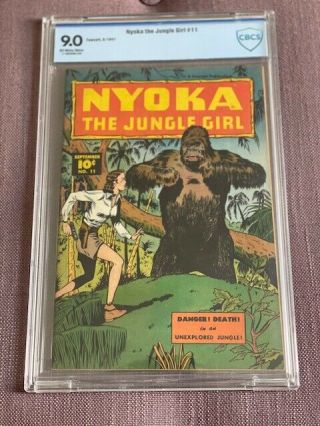 Nyoka The Jungle Girl 11 Cbcs 9.  0 Very High Graded Fawcett 1947 Golden Age