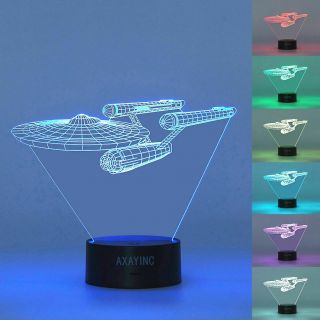 Night Light Star Trek Uss Enterprise Acrylic 3d Led Touch Table Desk Lamp 7color