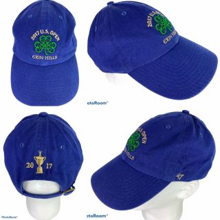 Usga Member 2017 Us Open Erin Hills Adjustable Strapback Ball Cap Hat Rare Blue