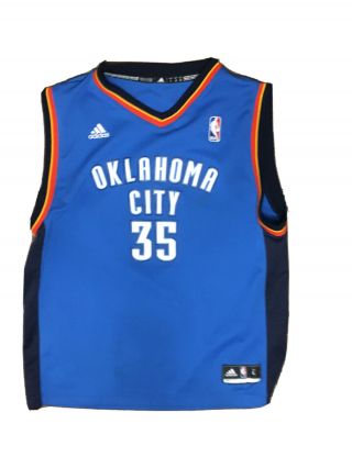 Okc Oklahoma City Thunder 35 Kevin Durant Jersey Adidas Youth Large Nba Blue