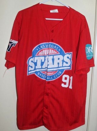 Las Vegas Stars Baseball Club Minor League Red Promo Baseball Jersey Shirt Xl