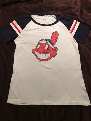 Official Merchandise Cleveland Indians Chief Wahoo Ladies Tshirt Large