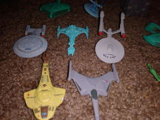 Rare Vintage 1994 Set Of 14 Star Trek Micromachines With Stands & Borg Cube