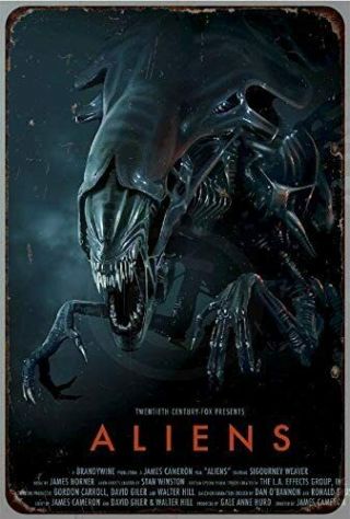 Metal Signs Vintage Novelty Wall Decor Aliens Movie Poster Vintage For Bar Ranch