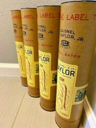 EMPTY Colonel EH Taylor Small Batch Bourbon Bottle Tubes - Set of 4. 3