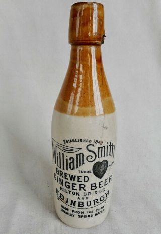 Antique Ginger Beer Stoneware Bottle William Smith Edinburgh