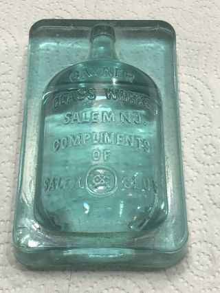 Vintage Gayner Glass Salem Jersey Rare Salesman Sample Paperweight