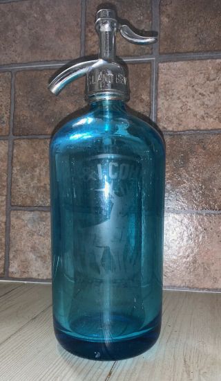 S & I Cohen Antique Vintage Blue Seltzer Bottle From N.  Y,  Bottle Made In Austria