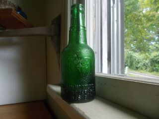 Hanover,  Pa Szwoyer Bottling Green Ginger Beer Bottle Emb Bulldog