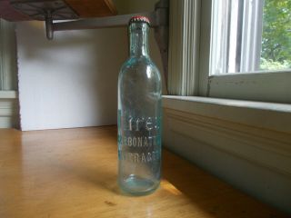 Hires Carbonated Beverages Hand Blown Early 1900 Hires Root Beer Bottle & Cap