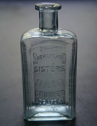 Antique Hair Bottle - Seven Sutherland Sisters Hair Grower Lockport N.  Y.