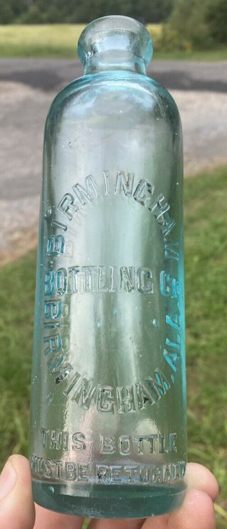 Rare Ice Blue Birmingham Bottling Hutchinson Bottle Alabama Ala