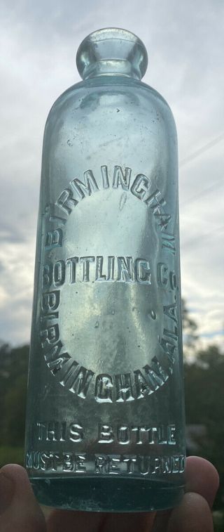 Rare Ice Blue Birmingham Bottling Hutchinson Bottle Alabama ALA 2