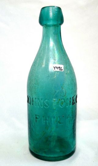 Johnston - Pontiled Philadelphia Soda - Star Variant - Circa 1855 Pontil