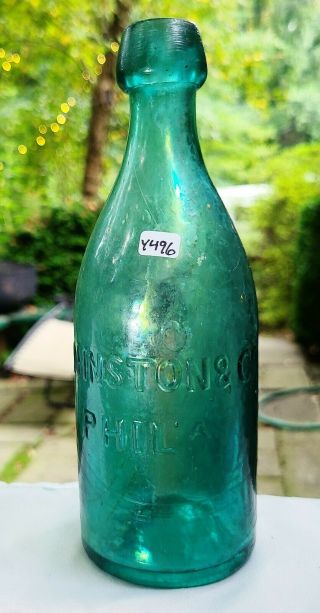 JOHNSTON - Pontiled Philadelphia Soda - Star Variant - Circa 1855 Pontil 2