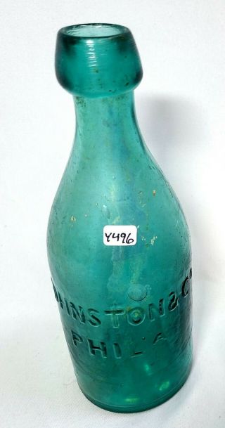 JOHNSTON - Pontiled Philadelphia Soda - Star Variant - Circa 1855 Pontil 3
