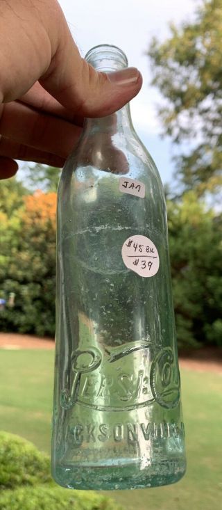 Antique Embossed Pepsi - Cola Bottle,  Base Script,  Jacksonville,  Florida