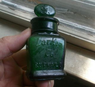 Dark Green Larkin Co Smelling Salts Bottle & Stopper Shown Dug On Youtube Video