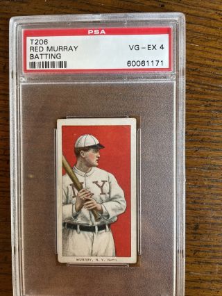 1911 T206 Red Murray Batting - Psa 4 Sweet Caporal 350/30.