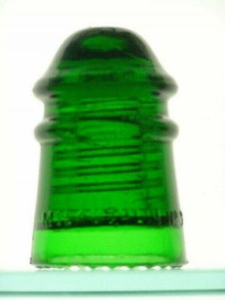 Cd 106 [50] Mclaughlin No 9 U S A,  7up Green Glass Insulator,  Flat Drip Points
